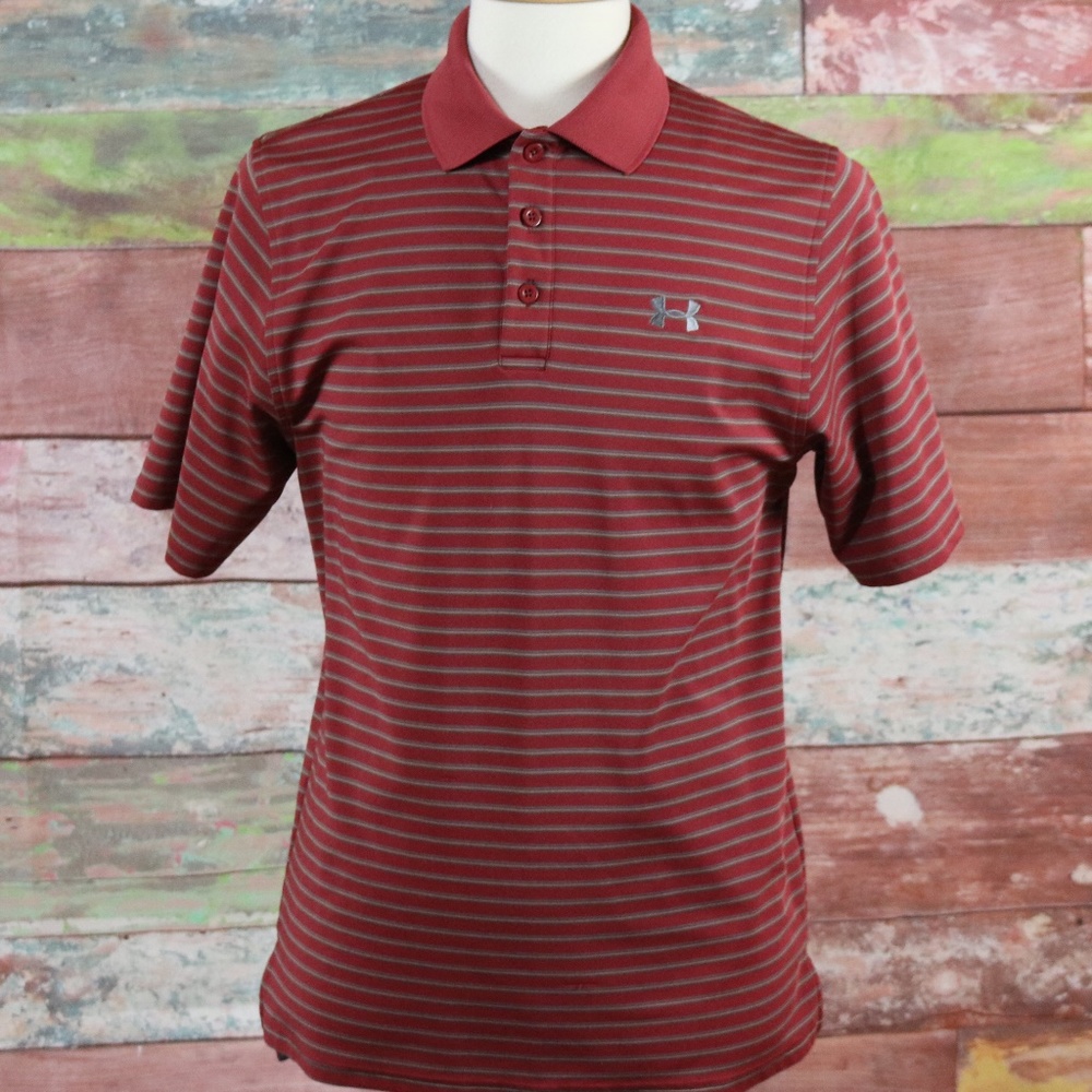 Under Armor Mens Size Medium Red Striped Logo